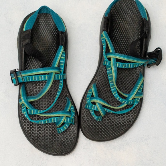 Chaco Blue & Green Double Strap Size 8 - Picture 6 of 6